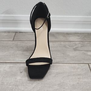 Nine West Black Ankle-Strap Stiletto Sandals